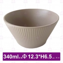 H8952-01C北歐線條4.9吋陶瓷飯碗(淺咖)-340ml