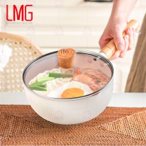 【LMG】錘紋雪平鍋 (附蓋)-白色