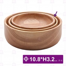 【菊川本味】橡膠木盤(平底深圓)-Φ10.8xH3.2cm