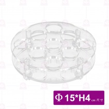 GLS-9-1(圓)壓克力 九孔杯架(全透明)Φ15x4cm