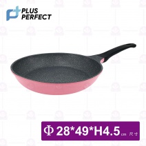 【PERFECT理想】韓國晶鑽2代平底鍋(無蓋/粉紅色)- 28c