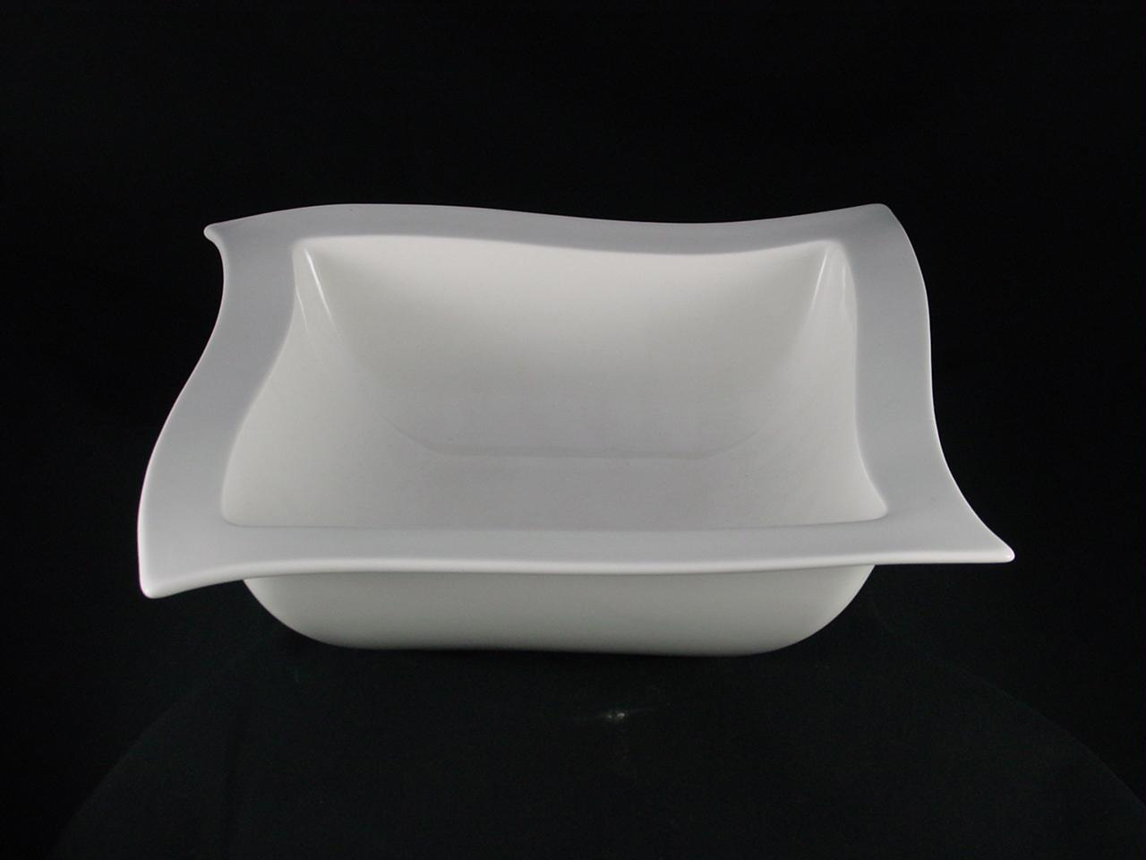 【大同磁器】P23H04 波浪正方深缽大 28.5*28.5*H8.2cm