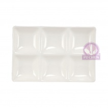 【大同磁器】P57334B6 六格長方盤 26*17*H2.8cm