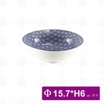 【大同磁器】P7064-155 湯麵碗-日式海波浪