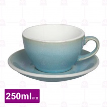 【LOVERAMICS愛陶樂】蛋形卡布杯盤組-冰湖色 250ml