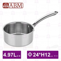 【ABM】三層複合不鏽鋼單柄調理鍋-Φ24cm