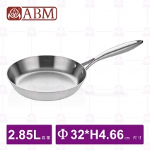 【ABM】三層複合不鏽鋼單柄平底鍋-Φ32cm