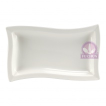 【大同磁器】P1493 長方波浪盤-大 24.7*14.7*H3.4cm