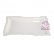 【大同磁器】P1493 長方波浪盤-大 24.7*14.7*H3.4cm