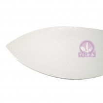 【大同磁器】P1723 12吋條紋葉型盤 30.5*17.4*H2.5cm