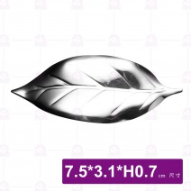 亮面銀葉型筷架-7.5x3.1xH0.7cm