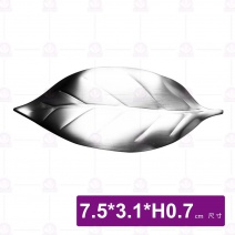 消光銀葉型筷架-7.5x3.1xH0.7cm