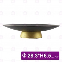 桐 11.25吋高腳盤(流金黑)-Φ28.3xH6.5cm