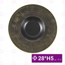 桐 11吋義麵盤(流金黑)-Φ28xH5cm