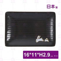 【日本製】 有出燒6.5吋燒物盤(小兔)-Φ16x11xH2.9cm