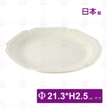 【日本製】陶8.5吋盤(白)-Φ21.3xH2.5cm