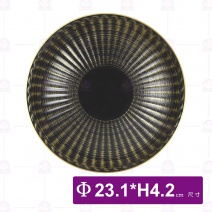 桐 9吋綻放湯盤(流金黑)-Φ23.1xH4.2cm