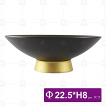 桐 9吋高腳湯碗(流金黑)-Φ22.5xH8cm