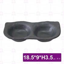 厚釜岩石灰 H4石紋雙格豆形碟(12入/盒)