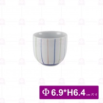 三色線條2吋茶杯 Φ6.9xH6.4cm
