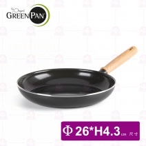 【GreenPan】東京木紋平煎鍋(不含蓋)(鋯石黑)-Φ26x4.