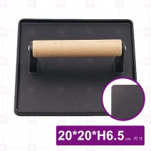 【菊川本味】鑄鐵壓肉板(方/平面)-20x20xH6.5cm