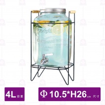 玻璃果汁桶附架(ABS龍頭)-4L