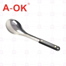 【A-OK】 304不銹鋼電木大菜匙(密) 26cm