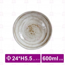 【台灣美耐】S21009釉燒圓深盤24x24x5.5cm (12入/盒)