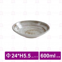 【台灣美耐】S21009釉燒圓深盤24x24x5.5cm (12入/盒)