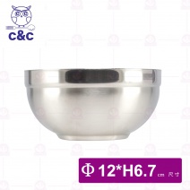 【C&C】#304不鏽鋼真新雙層隔熱碗 Φ12cm