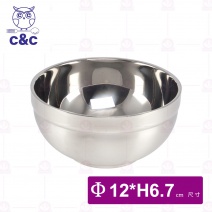 【C&C】#304不鏽鋼真新雙層隔熱碗 Φ12cm