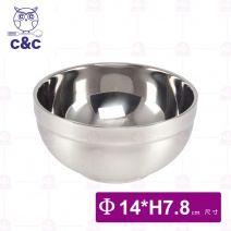 【C&C】#304不鏽鋼真新雙層隔熱碗 Φ14cm