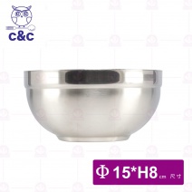【C&C】#304不鏽鋼真新雙層隔熱碗 Φ15cm