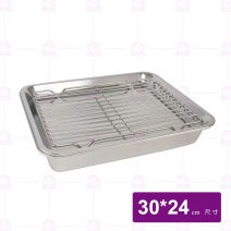 【Nerez】304不鏽鋼雙層附架調理盤組