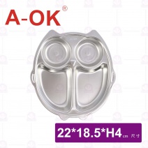 【A-OK】304卡通餐盤 貓頭鷹4格