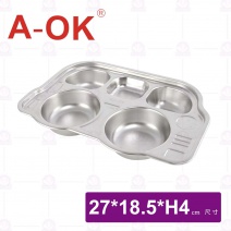 【A-OK】304卡通餐盤 巴士5格