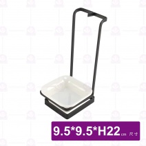 黑色湯匙架(附一只美耐盤)-9.5xH22