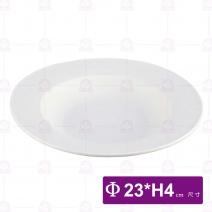 9吋石紋草帽湯盤(白)-Φ23xH4cm