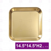 青銅金立邊正方盤-14.5x14.5xH2cm