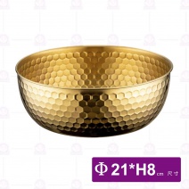 青銅金錘紋調理碗 -Φ21xH8cm