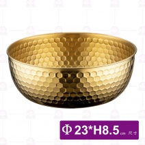 青銅金錘紋調理碗-Φ23xH8.5cm