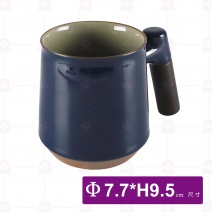 木把色釉杯(藍)-Φ7.7xH9.3cm