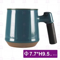 木把色釉杯(綠)-Φ7.7xH9.3cm