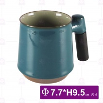 木把色釉杯(綠)-Φ7.7xH9.3cm