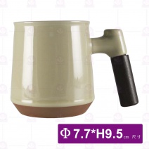 木把色釉杯(灰綠)-Φ7.7xH9.3cm