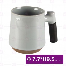 木把色釉杯(灰藍)-Φ7.7xH9.3cm