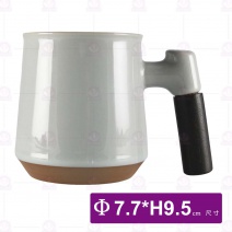 木把色釉杯(灰藍)-Φ7.7xH9.3cm