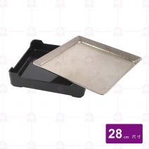 【組】不鏽鋼方形錘點盤 28cm加底座