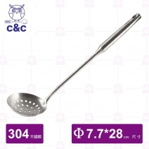 【C&C】正304真新雞湯漏勺-Φ7.7x28cm